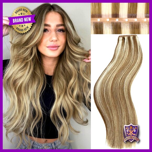 Double Weft Human Hair Extensions Invisible Seamless Volume Natural Remy